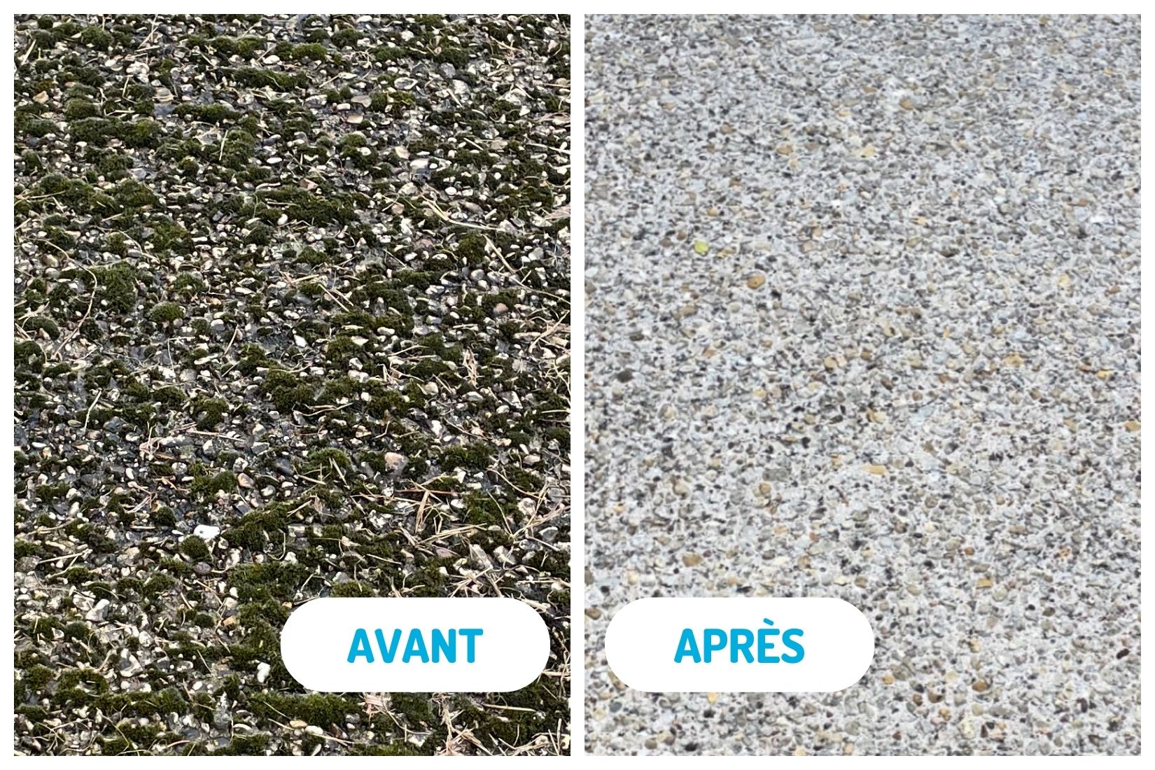 Photo avant / après, nettoyage de sol